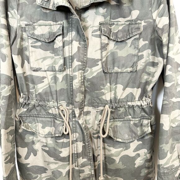 Old Navy Jacket Womens Medium Green Army Camo  Utility Full Zip Long Sleeve - Picture 2 of 11